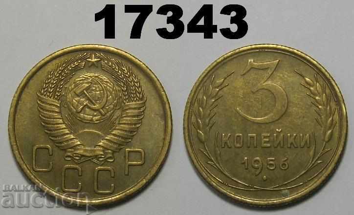 URSS Rusia 3 monede copeici din 1956