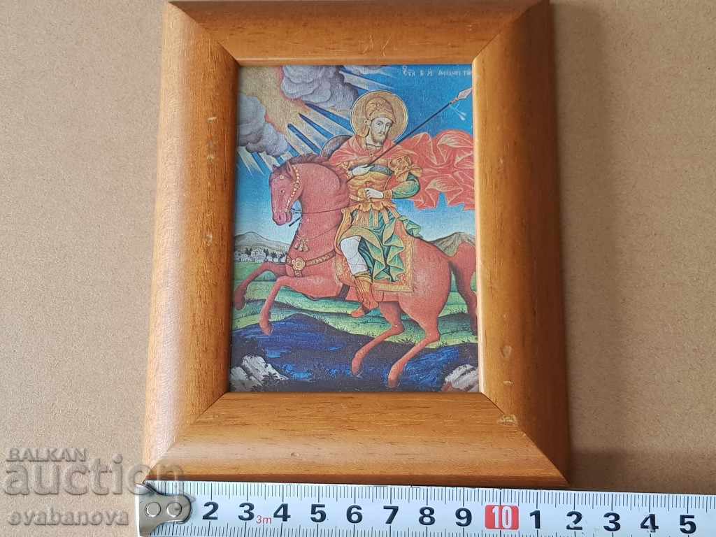 Saint Demetrius icon with a wooden frame - 6 Saint Demetrius icon with a wooden frame - 6