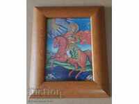 Saint Demetrius icon with a wooden frame