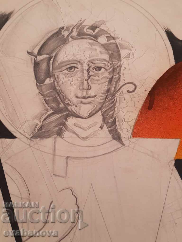 Delivery of Drawing Icon Archangel Michael a nice decorative painting Delivery of Drawing Icon Archangel Michael a nice decorative painting