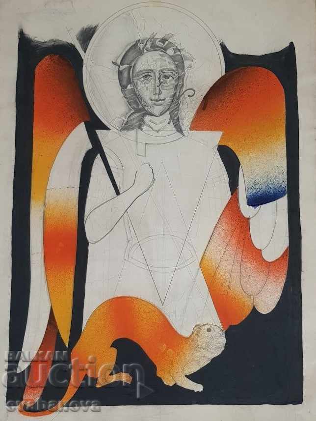Drawing Icon Archangel Michael a nice decorative painting