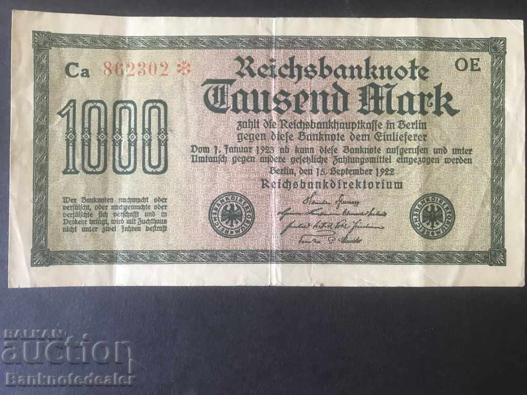 Γερμανία 1000 Mark 1922 Επιλογή 76 COE