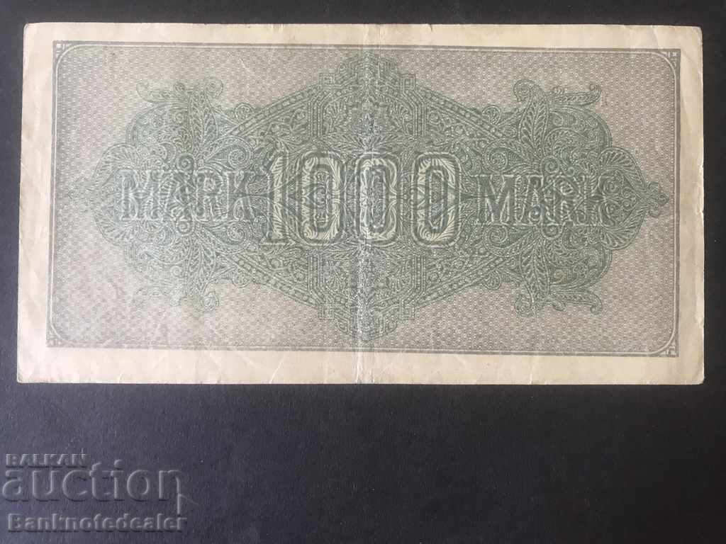 Germany 1000 Mark 1922 Pick 76 DBW with price 2.50 BGN | € 1.28