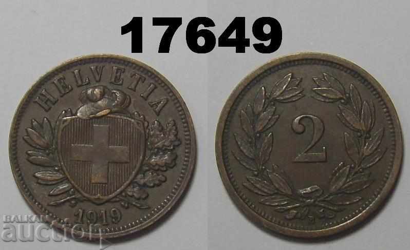 Switzerland 2 rapen 1919 coin