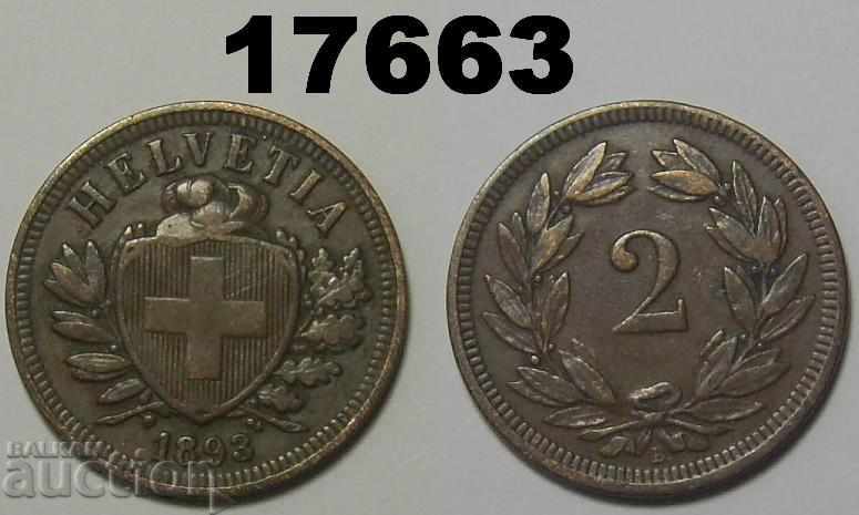 Switzerland 2 rapen 1893 coin