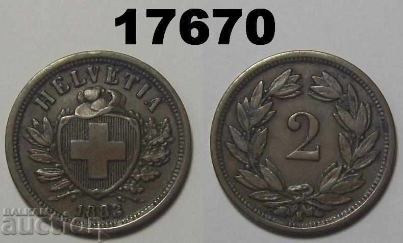Νόμισμα Ελβετίας 2 rapen 1883