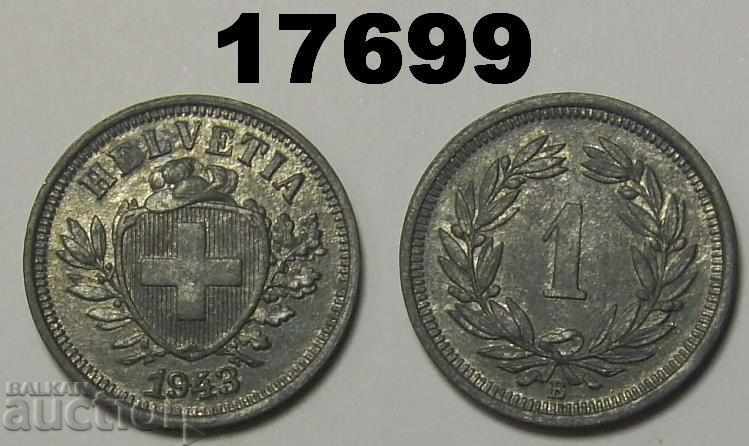 Switzerland 1 Rap 1943 coin