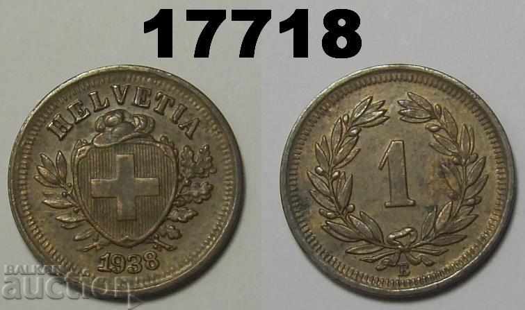 Switzerland 1 rapen 1938 coin