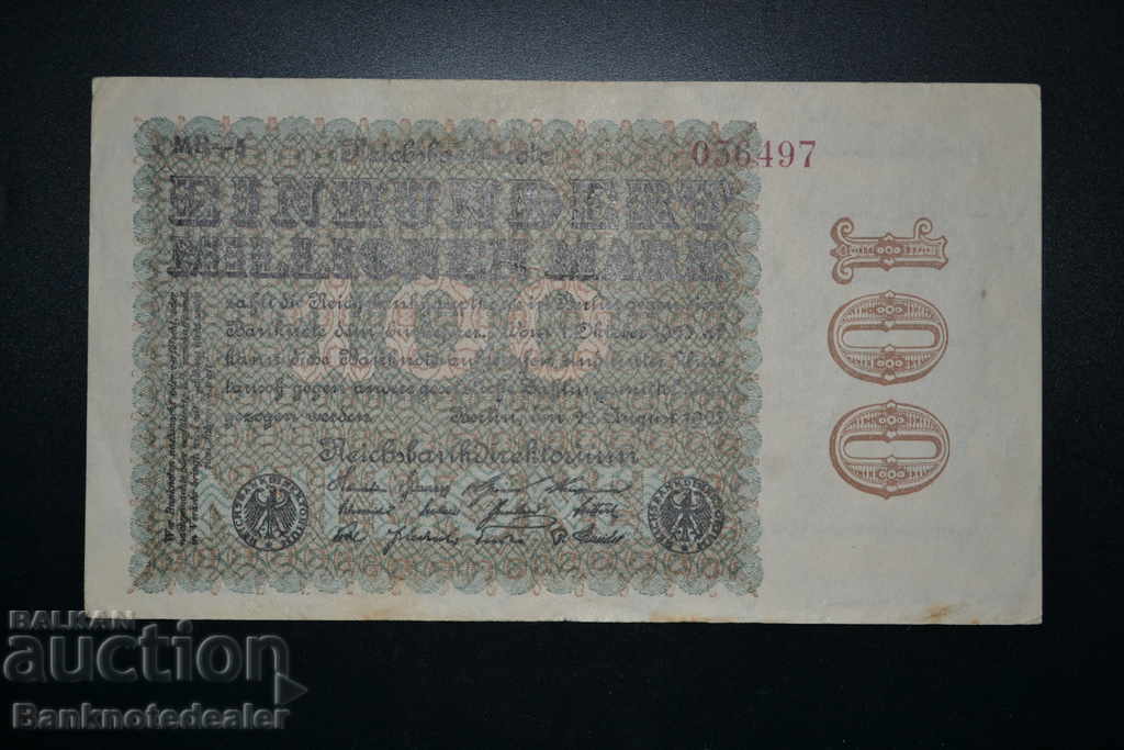 Germany 100 Million Mark 1923 Pick 107 Ref 6497