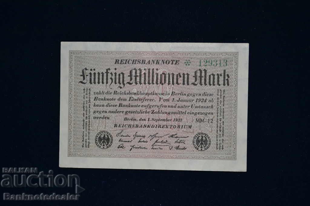 Germany 50 Million Mark 1923 Pick 109a Ref 9313 Unc