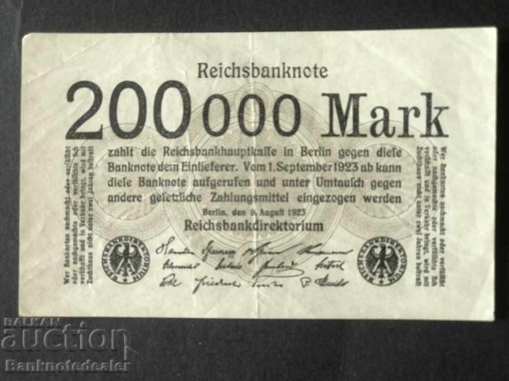 Germany 200000 Mark 9-8-1923 Pick 100 No 3