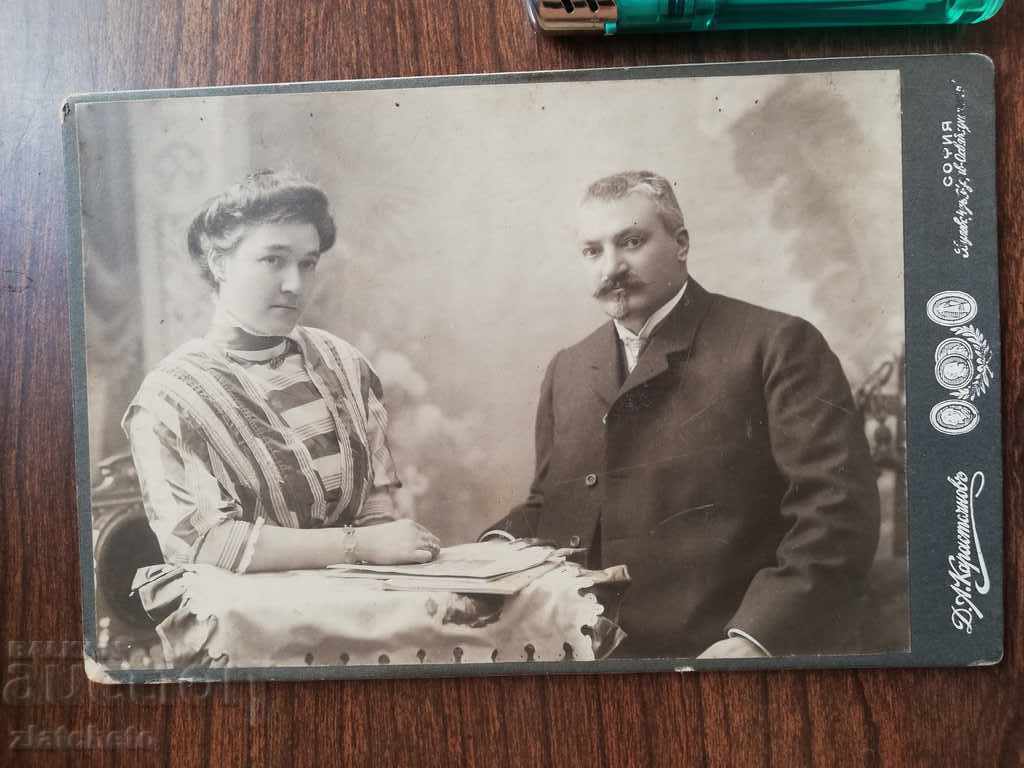 Old photo. Hard cardboard with price 50.00 BGN | € 25.56