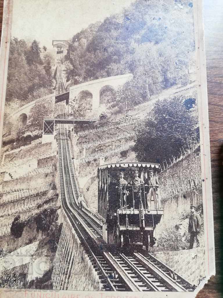 Old photo. Hard cardboard with price 35.00 BGN | € 17.90