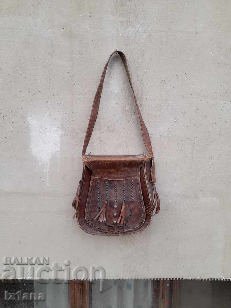 Old lady's leather bag