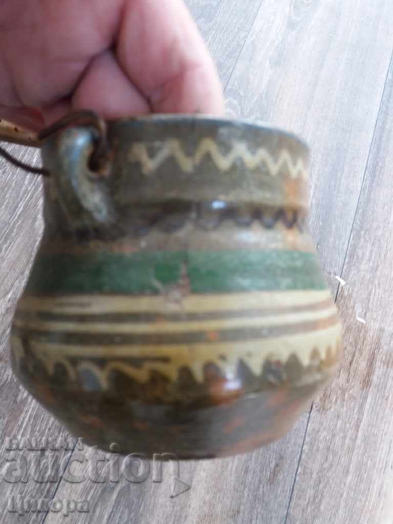 OLD CLAY CERAMIC CERAMICS COPPER KANCHE 19TH CENTURY with price 100.00 BGN | € 51.13 OLD CLAY CERAMIC CERAMICS COPPER KANCHE 19TH CENTURY with price 100.00 BGN | € 51.13