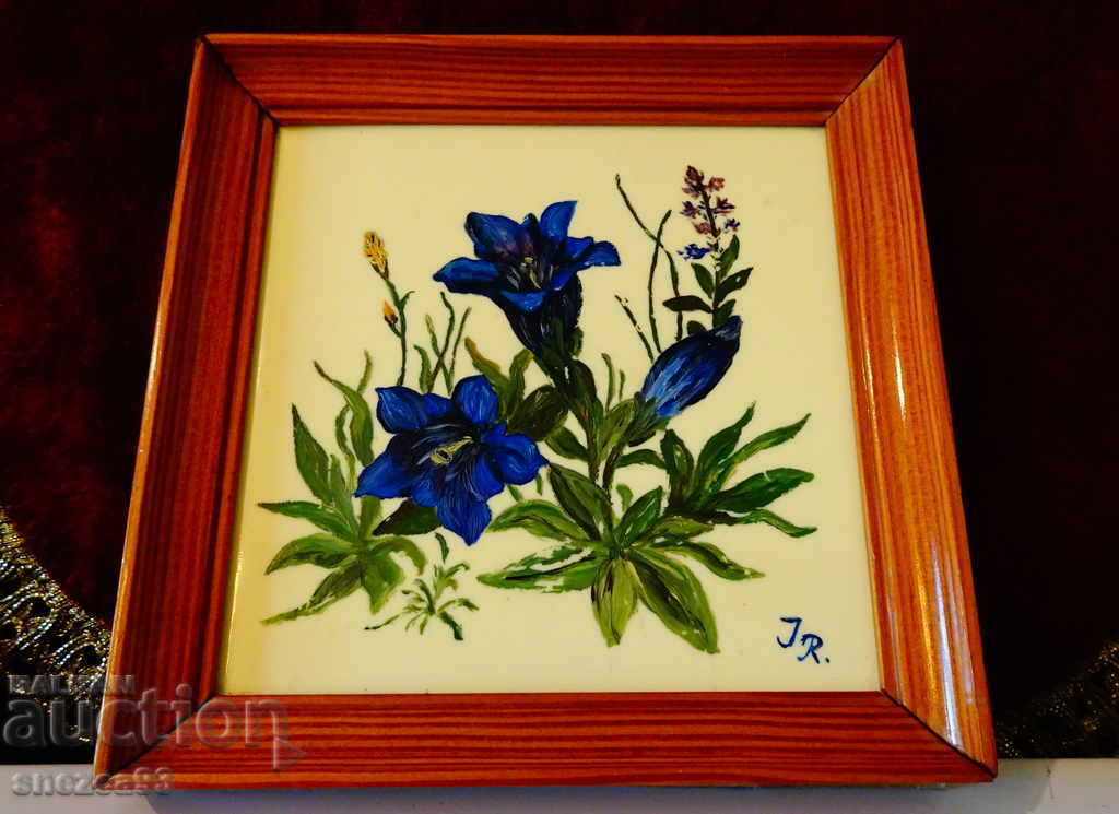 Author's painting by J. Rieber, Bavarian porcelain.