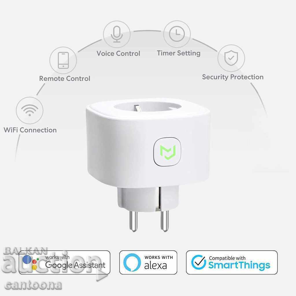 Licitație Mufă inteligentă Wi-Fi Meross, comenzi vocale, 3680W, 16A