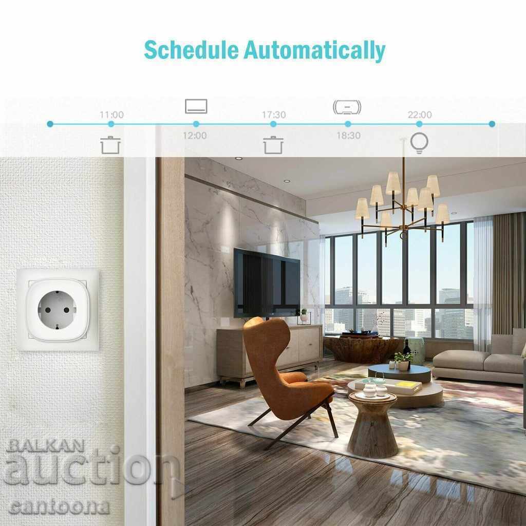 Mufă inteligentă Wi-Fi Meross, comenzi vocale, 3680W, 16A - 6