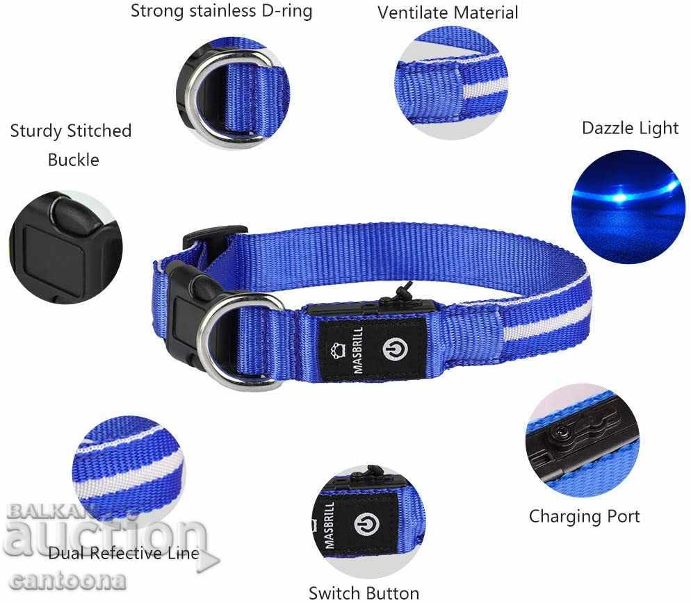 MASBRILL luminous LED collar for dogs with battery, waterproof with price 12.98 BGN | € 6.64 MASBRILL luminous LED collar for dogs with battery, waterproof with price 12.98 BGN | € 6.64