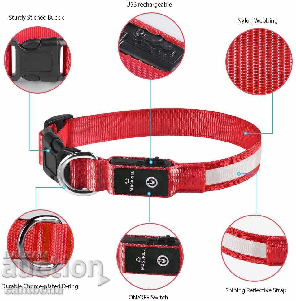 Auction MASBRILL luminous LED collar for dogs with battery, waterproof Auction MASBRILL luminous LED collar for dogs with battery, waterproof