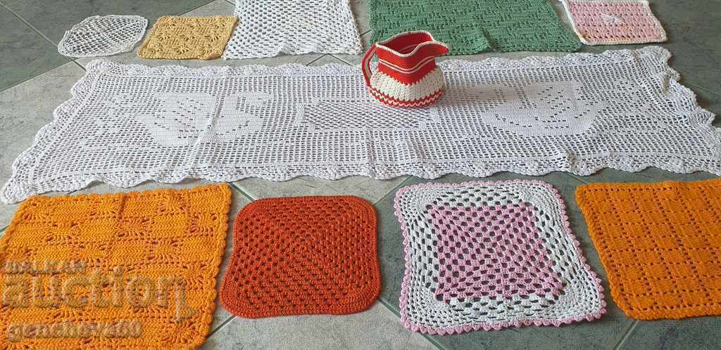 Various checks hand crocheted