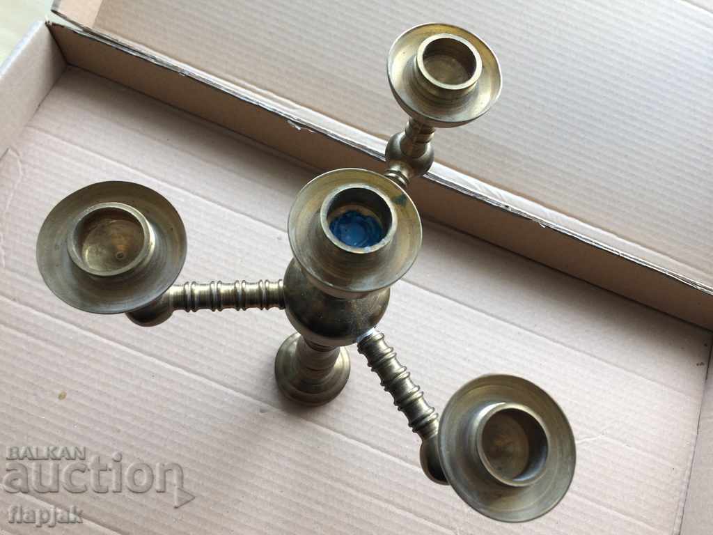 Μαζική - βαριά ορειχάλκινη κηροπήγια - 5