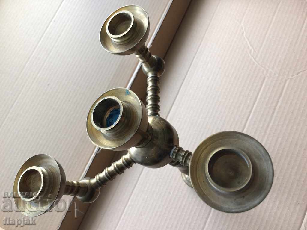 Μαζική - βαριά ορειχάλκινη κηροπήγια - 6