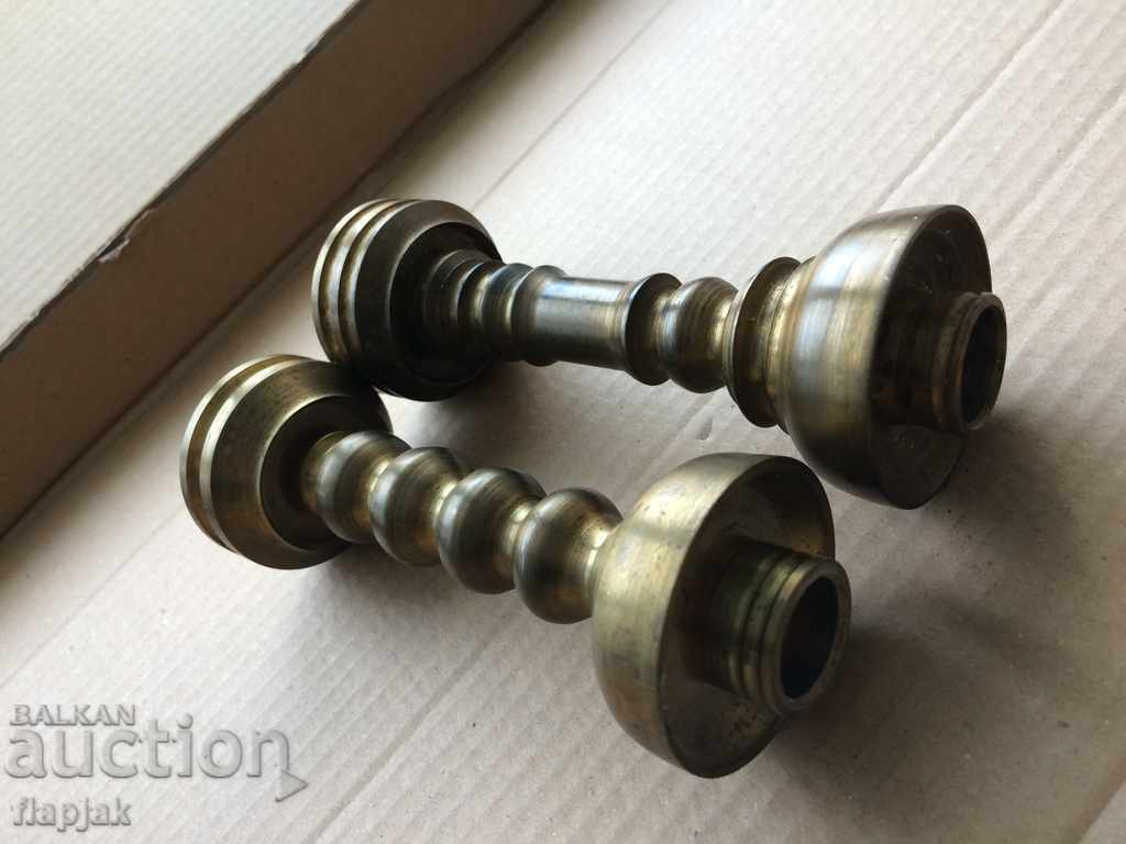 Solid brass candlesticks - 5