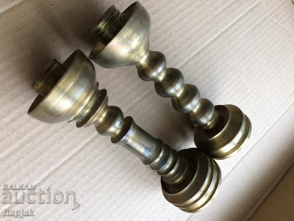 Solid brass candlesticks - 6