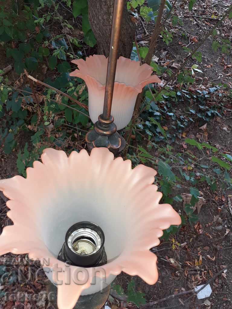 Great Bulgarian copper lampshade chandelier - 5