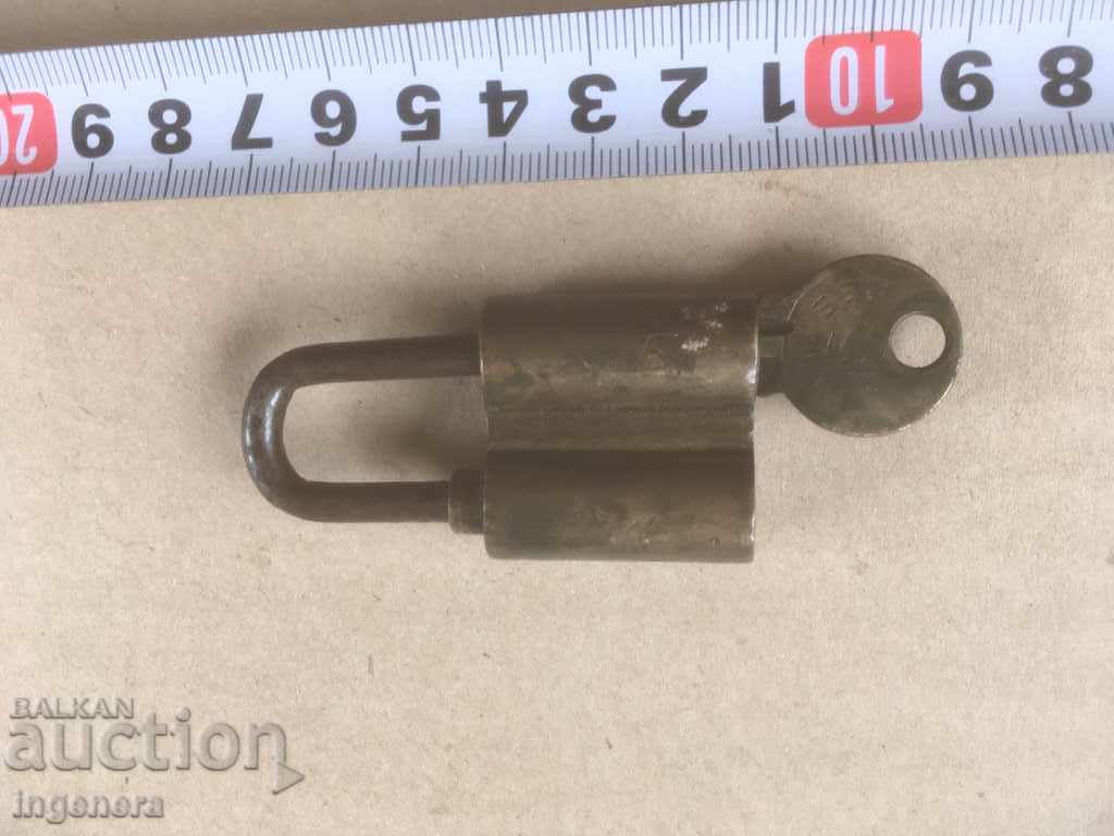 LOCK WRENCH ANCIENT BRASS BRONZE FOR INTERIOR
