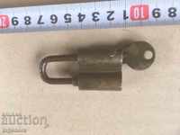 LOCK WRENCH ANCIENT BRASS BRONZE FOR INTERIOR