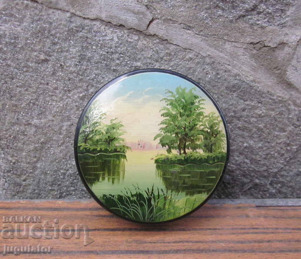 Old Russian metal hand-painted box jewelry box Old Russian metal hand-painted box jewelry box