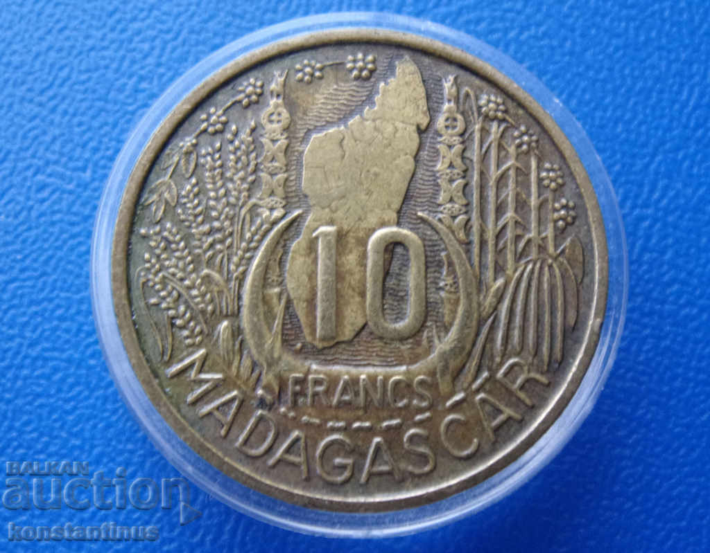 Madagascar 10 Franc 1953 Rare