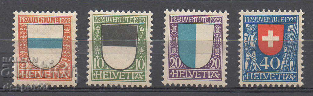 1922. Switzerland. PRO JUVENTUTE - Coat of arms.