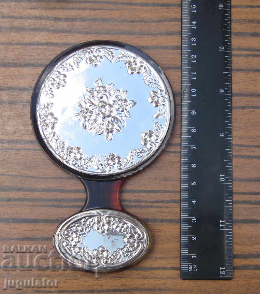 Oglindă de damă, oglindă mică cu argint 925, decorație din argint - 7