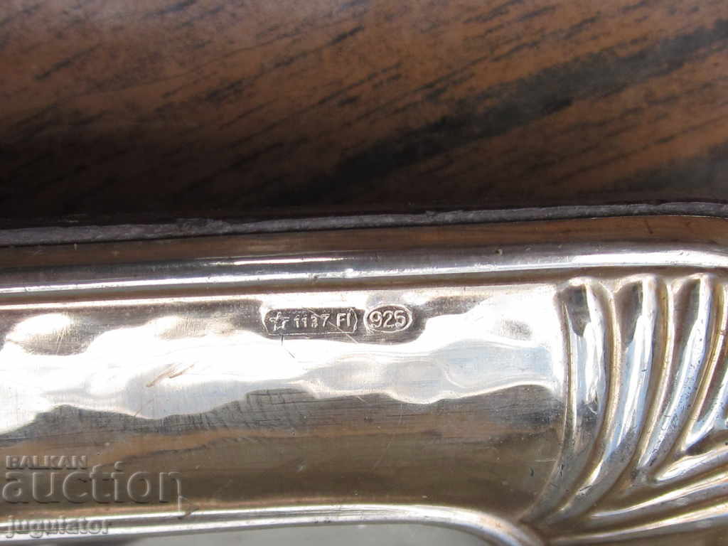 Delivery of old retro tabletop silver photo frame with 925 silver