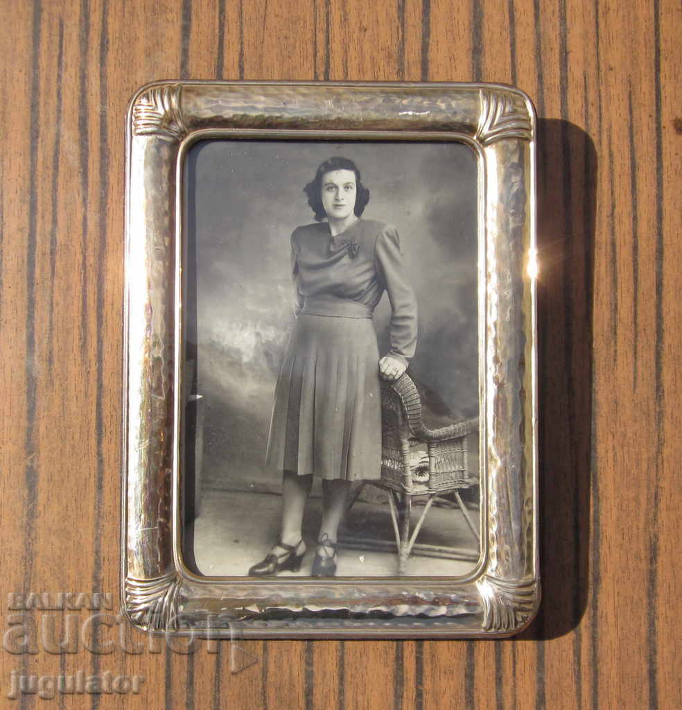old retro tabletop silver photo frame with 925 silver - 5
