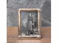 παλιά ρετρό επιτραπέζια κορνίζα από ασήμι με ασήμι 925