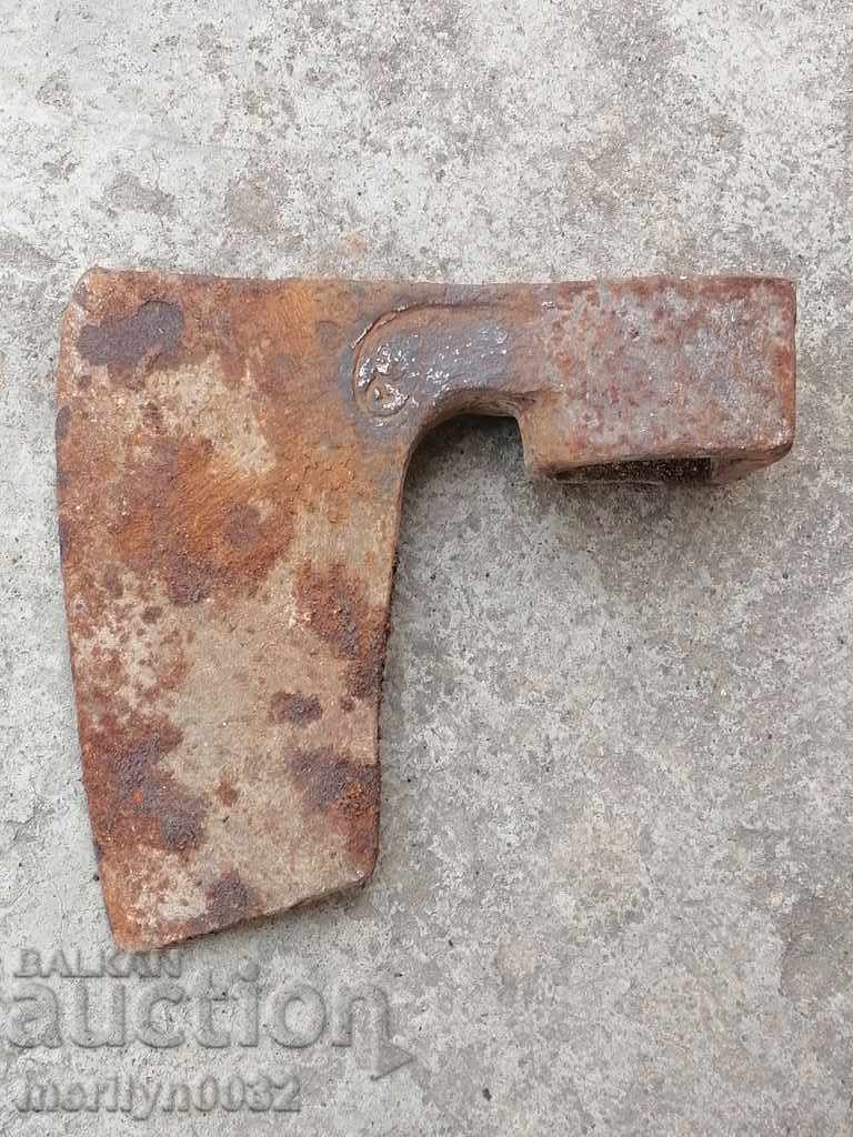 Auction  Old ax with sickle and hammer stamp, chopper ax without hoe