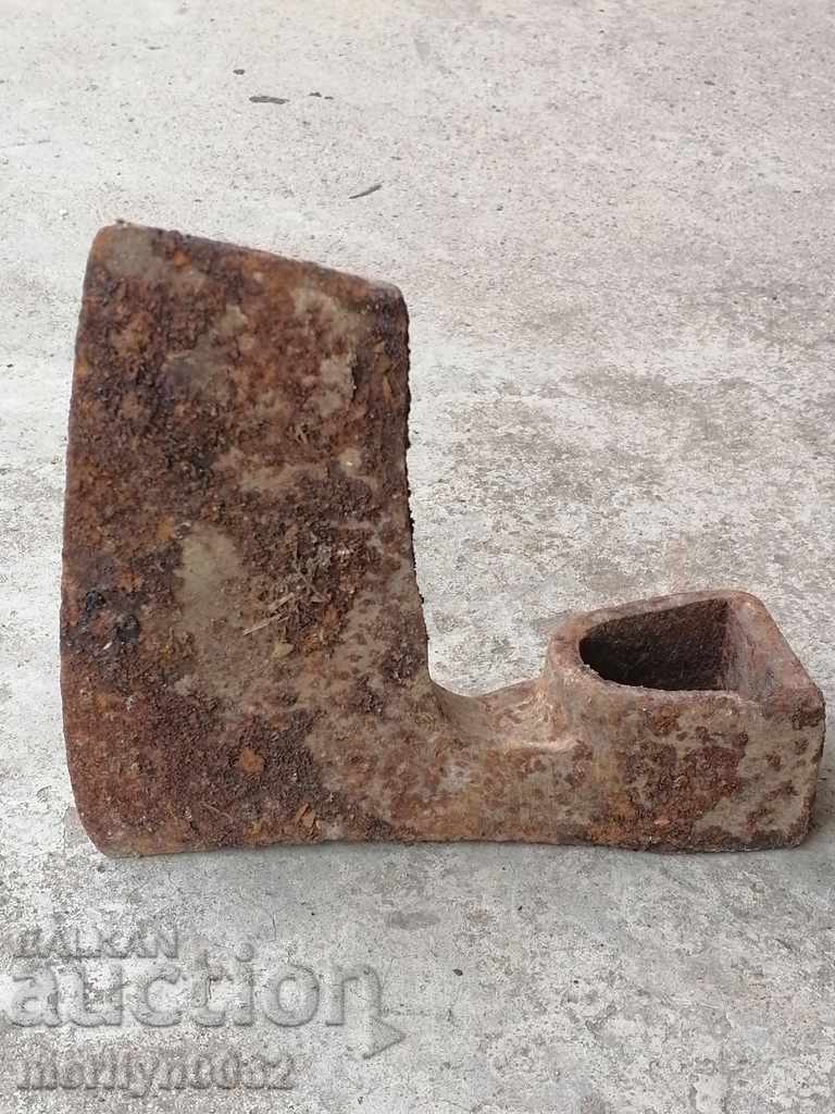 Delivery of Old ax with sickle and hammer stamp, chopper ax without hoe