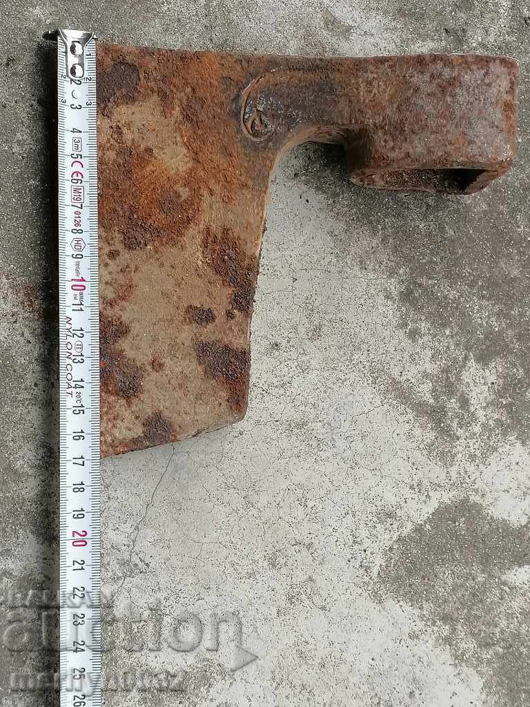 Old ax with sickle and hammer stamp, chopper ax without hoe - 6