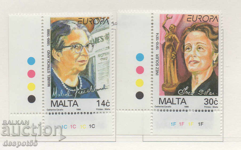 1996. Malta. Europe - Famous women.