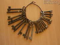 Antique key lock latch lot 23 pieces bronze