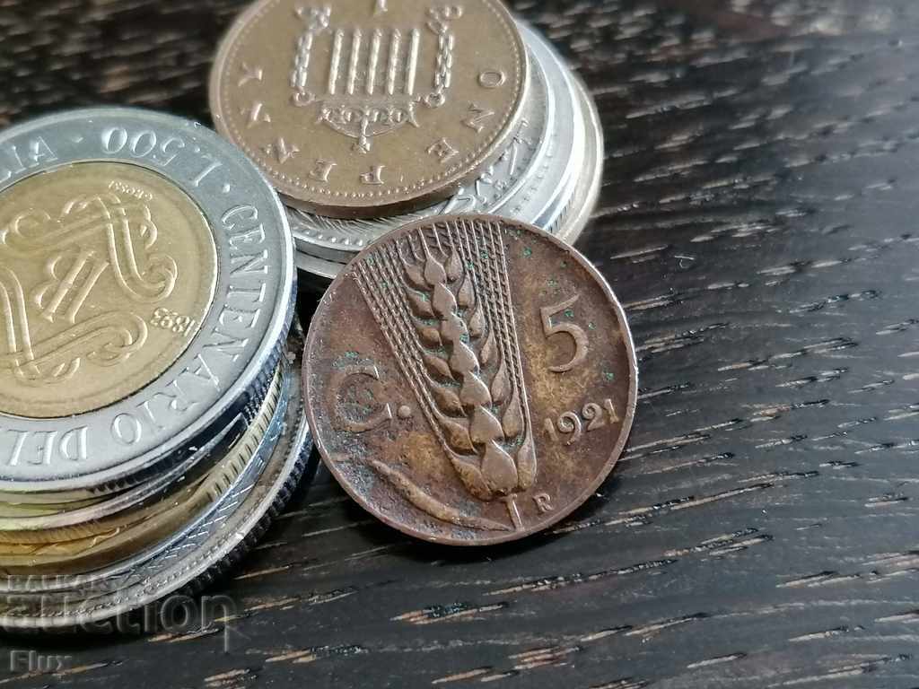 Monedă - Italia - 5 centimes 1921