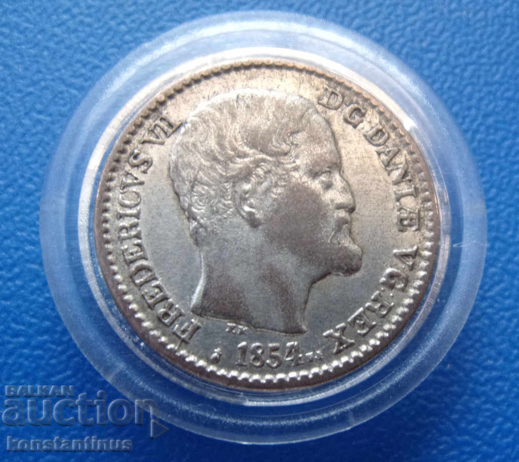 Дания  4  Скилинг  1854 UNC  Very Rare с цена € 28.12 | 55.00 лв.