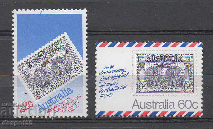 1981. Αυστραλία. 50 χρόνια το πρώτο επίσημο αεροπορικό ταχυδρομείο της Αυστραλίας