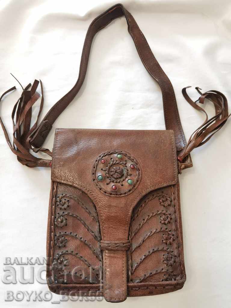 Vintage γνήσια δερμάτινη τσάντα