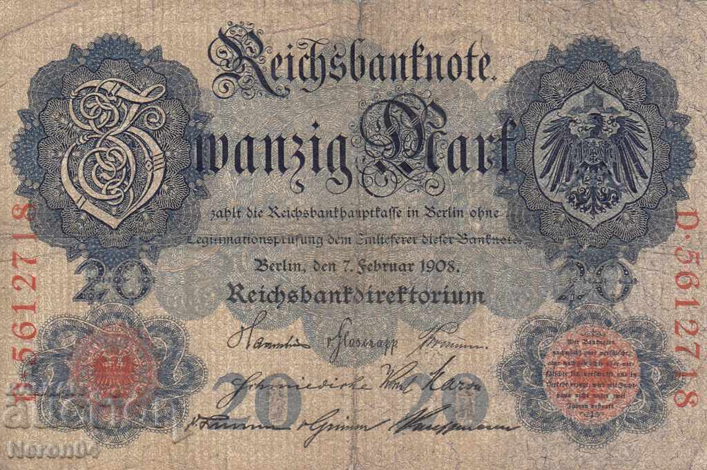 20 mărci 1908 D, Germania