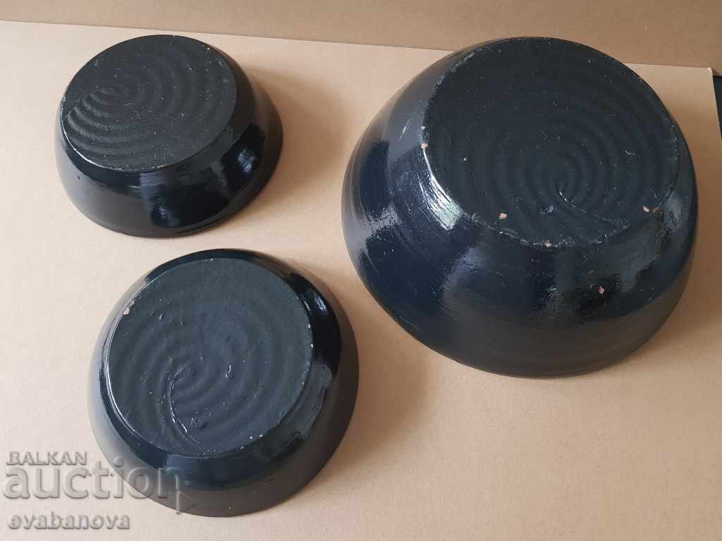 Auction  3 bowls Service ceramic excellent handmade